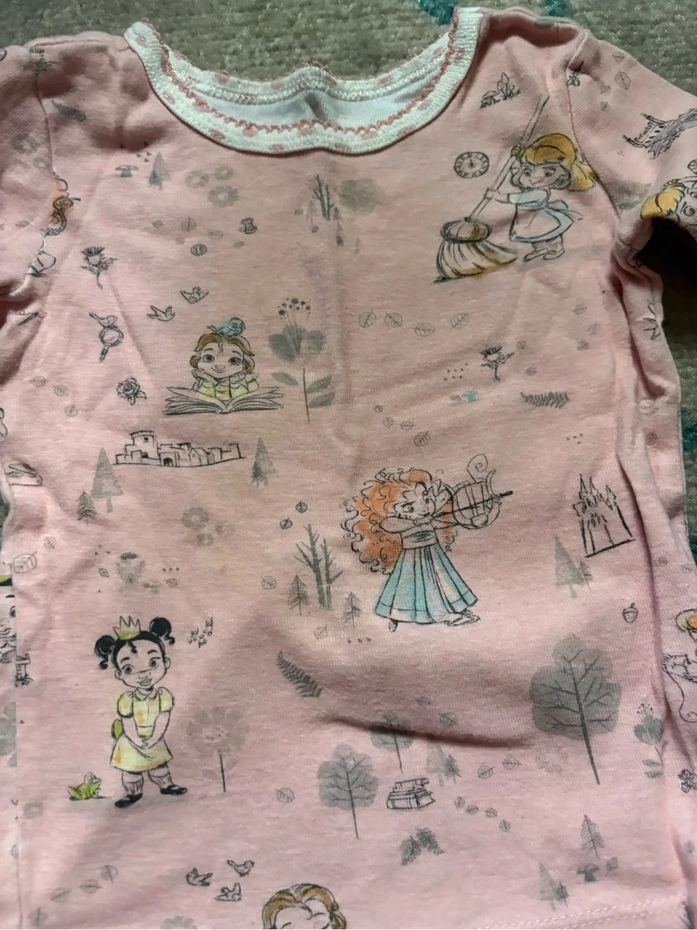 Disney Princess Two Piece Pajama Set Toddler Size 2